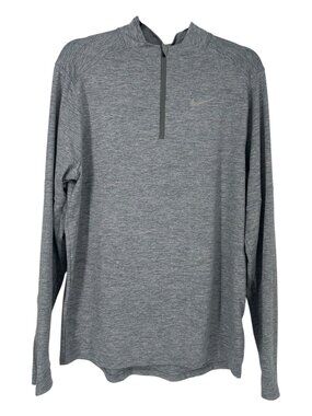 Nike Running Dri-Fit Men’s Medium Gray Heather 1/4 Zip Long Sleeve Pullover